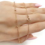 Sarkanā zelta ķēdīte (1696), Kaklarotas, Zelta standarts: 585, Produkta foto svars: 3.07 g - Pielāgotas rotājumlietas