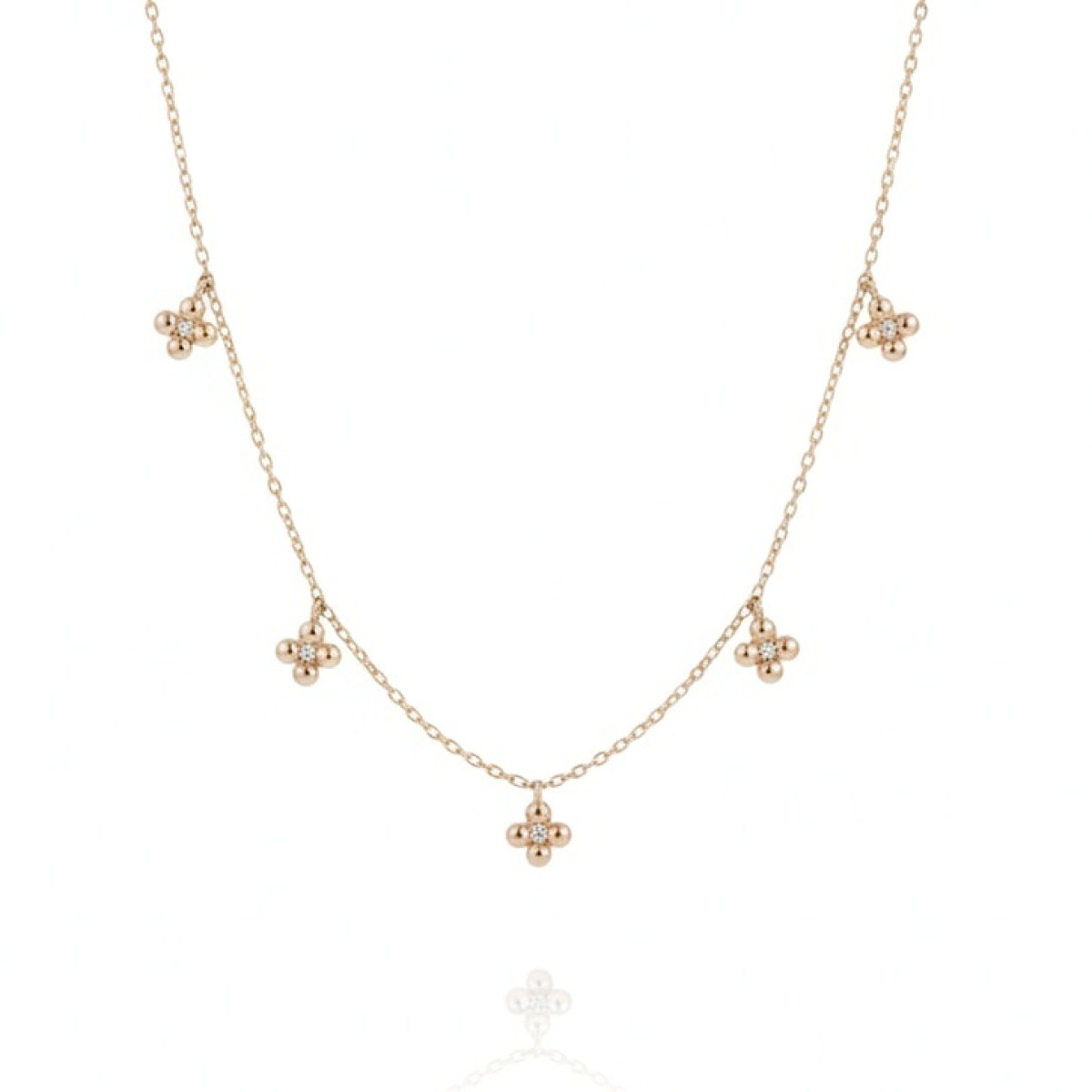 Zelta ķēdīte ar kuloniem (1702), Kaklarotas, Zelta standarts: 585, Produkta foto svars: 2.55 g, Dārgakmeņi: Cirkonis - Rotājumlietas internetā