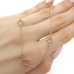 Zelta ķēdīte ar kuloniem (1703), Kaklarotas, Zelta standarts: 585, Produkta foto svars: 1.89 g - Pielāgotas rotājumlietas