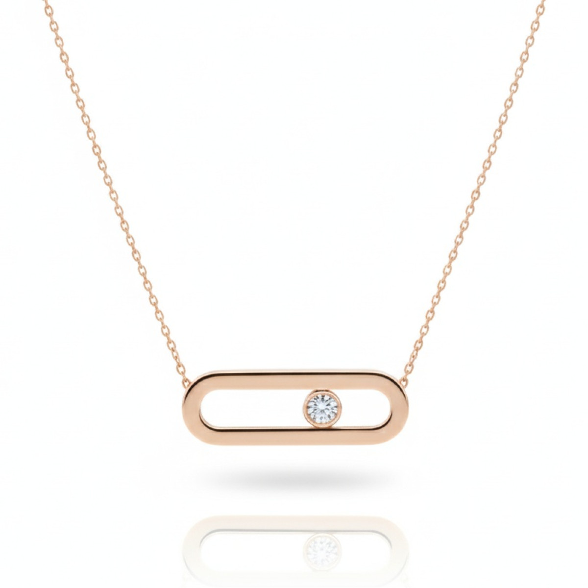 Sarkanā zelta ķēdīte ar kulonu (1714), Ar acīm, Zelta standarts: 585, Produkta foto svars: 2,34 g, Dārgakmeņi: Cirkonis - Rotājumlietas internetā