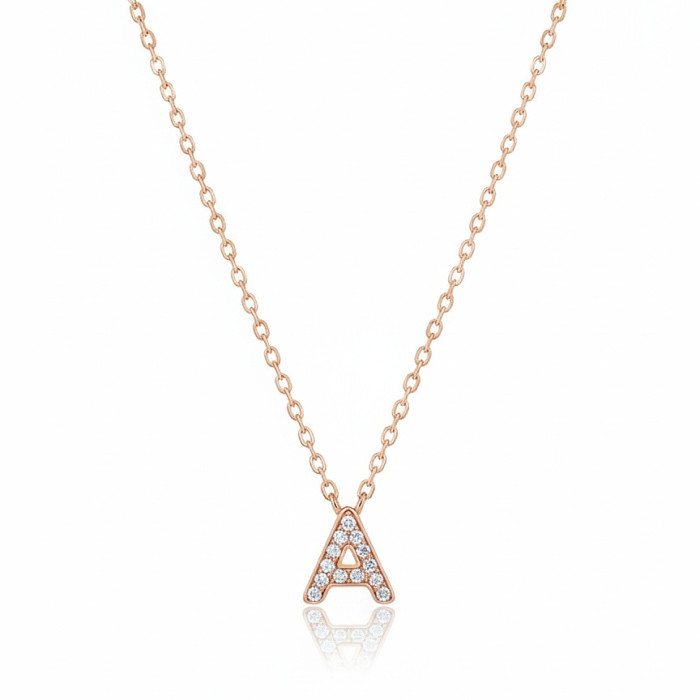 Rozā zelta ķēdīte ar kulonu "A" (1719)
