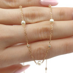 Eleganta sarkanā zelta ķēdīte (1727), Kaklarotas, Zelta standarts: 585, Produkta foto svars: 2.33 g, Dārgakmeņi: Cirkonis - Pielāgotas rotājumlietas