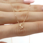 Zelta ķēdīte ar kulonu (1729), Vēstules, Zelta standarts: 585, Produkta foto svars: 1.58 g - Pielāgotas rotājumlietas