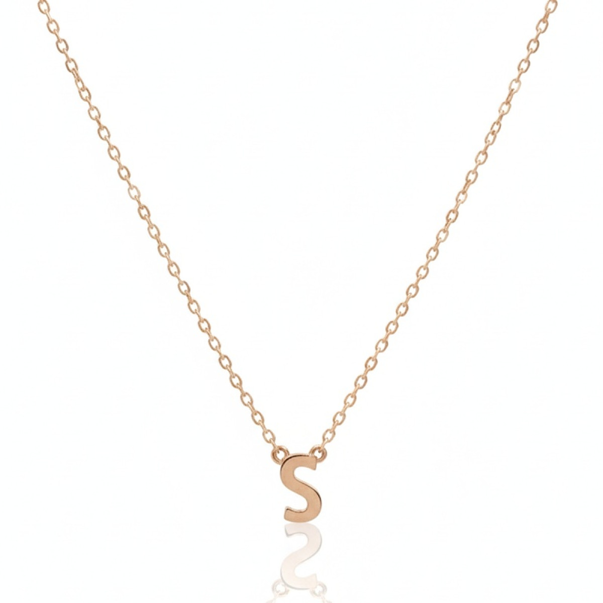 Zelta ķēdīte ar kulonu (1729), Vēstules, Zelta standarts: 585, Produkta foto svars: 1.58 g - Rotājumlietas internetā