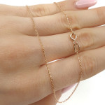 Sarkanā zelta ķēdīte (1745), Plānas ķēdes, Zelta standarts: 585, Produkta foto svars: 1.60 g - Pielāgotas rotājumlietas