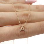 Rozā zelta ķēdīte ar kulonu (1735), Vēstules, Zelta standarts: 585, Produkta foto svars: 1.61 g - Pielāgotas rotājumlietas