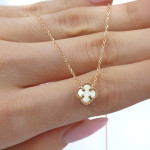 Ķēde ar četrlapu āboliņa kulonu (1736), Bez cilpām, Zelta standarts: 585, Produkta foto svars: 1.93 g - Pielāgotas rotājumlietas