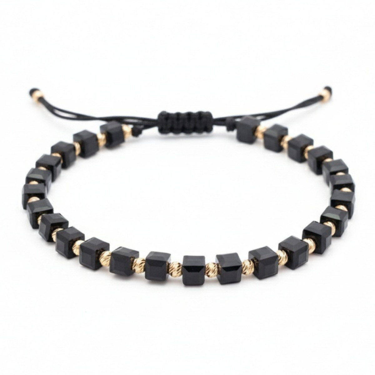 Melna un zelta pērlīšu aproce (723), Aproces no pērlītēm, Zelta standarts: 585, Produkta foto svars: 0.38 g / 2.32 g
 - Rotājumlietas internetā