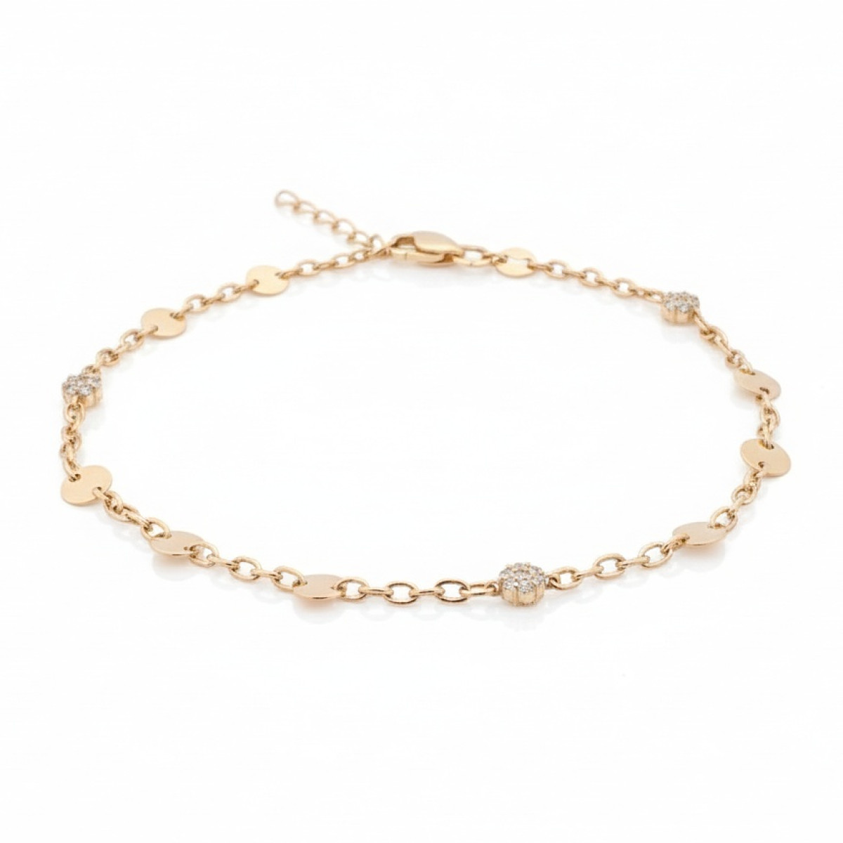 Klasiska sarkanā zelta aproce (740), Klasiskas rokassprādzes, Zelta standarts: 585, Produkta foto svars: 2.06 g, Dārgakmeņi: 16+3 cm
 - Rotājumlietas internetā