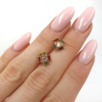 Zelta auskari ar cilpiņām (1897), Ar acīm, Zelta standarts: 585, Produkta foto svars: 1.24 g, Dārgakmeņi: Cirkons - Personalizētas rotājumlietas