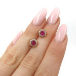 Zelta auskari ar cilpiņām (1898), Ar acīm, Zelta standarts: 585, Produkta foto svars: 1.40 g, Dārgakmeņi: Cirkonis - Personalizētas rotājumlietas