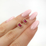 Zelta auskari ar cilpiņām (1899), Ar acīm, Zelta standarts: 585, Produkta foto svars: 1.60 g, Dārgakmeņi: Cirkonis - Personalizētas rotājumlietas