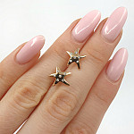 Rozā zelta auskari ar cilpiņām (1905), Ar acīm, Zelta standarts: 585, Produkta foto svars: 1.26 g, Dārgakmeņi: Cirkonis - Personalizētas rotājumlietas