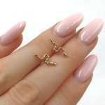 Sarkanā zelta auskari (1915), Bez cilpām, Zelta standarts: 585, Produkta foto svars: 0.68 g - Personalizētas rotājumlietas