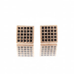 Rozā zelta auskari ar cilpiņām (1919), Ar acīm, Zelta standarts: 585, Produkta foto svars: 1.39 g, Dārgakmeņi: Cirkonis - Pielāgotas rotājumlietas