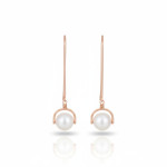 Sarkanā zelta auskari (1934), Ar pērlēm, Zelta standarts: 585, Produkta foto svars: 2.78 g, Dārgakmeņi: Perlas - Pielāgotas rotājumlietas