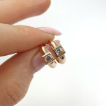 Sarkanā zelta auskari (1939), Ar acīm, Zelta standarts: 585, Produkta foto svars: 2,46 g, Dārgakmeņi: Zircon - Personalizētas rotājumlietas