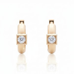 Sarkanā zelta auskari (1939), Ar acīm, Zelta standarts: 585, Produkta foto svars: 2,46 g, Dārgakmeņi: Zircon - Pielāgotas rotājumlietas