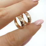 Zelta auskari (1947), Piekaramie auskari, Zelta standarts: 585, Produkta foto svars: 2,76 g, Dārgakmeņi: Cirkonis - Personalizētas rotājumlietas