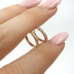 Zelta auskari ar cilpiņām (1949), Piekaramie auskari, Zelta standarts: 585, Produkta foto svars: 2,80 g, Dārgakmeņi: Cirkonis - Personalizētas rotājumlietas