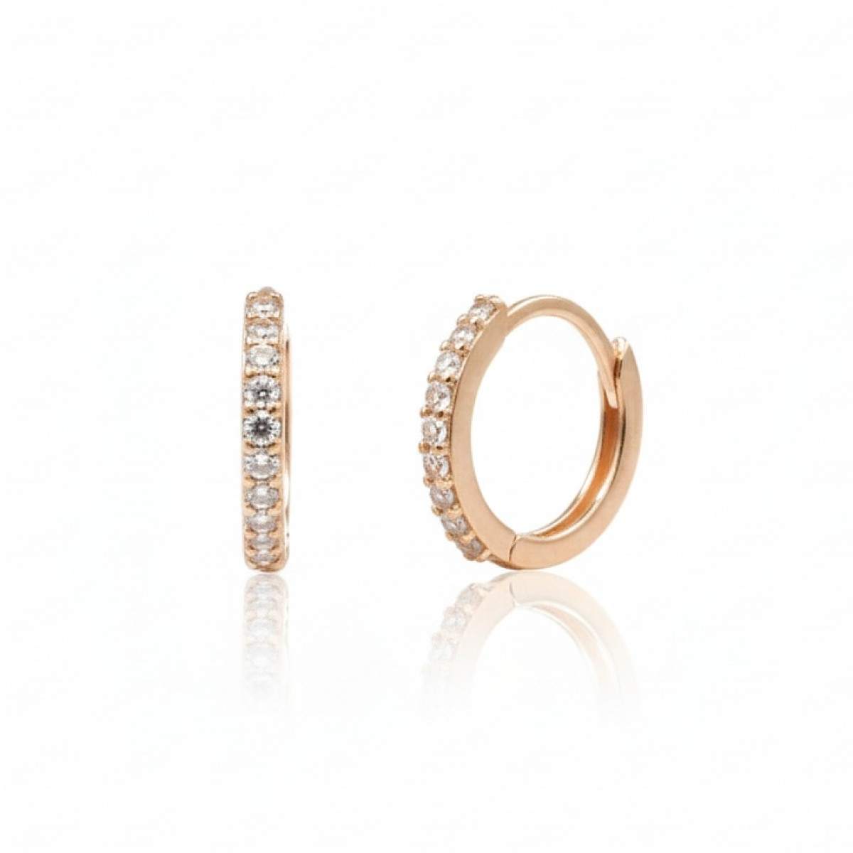 Zelta auskari ar cilpiņām (1949), Piekaramie auskari, Zelta standarts: 585, Produkta foto svars: 2,80 g, Dārgakmeņi: Cirkonis - Rotājumlietas internetā