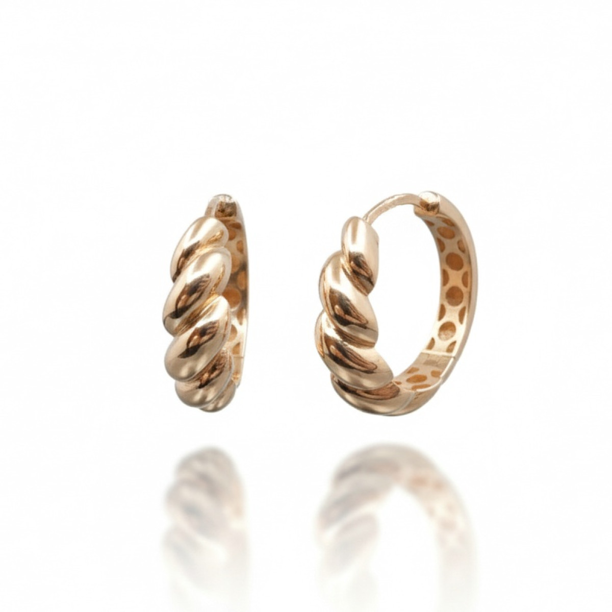 Sarkanā zelta auskari (1954), Piekaramie auskari, Zelta standarts: 585, Produkta foto svars: 2.28 g - Rotājumlietas internetā