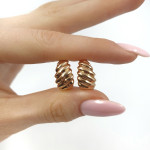 Sarkanā zelta auskari (1955), Auskari ar angļu aizdari, Zelta standarts: 585, Produkta foto svars: 3.36 g - Personalizētas rotājumlietas