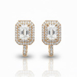 Sarkanā zelta auskari ar cilpiņām (1959), Ar acīm, Zelta standarts: 585, Produkta foto svars: 3.60 g, Dārgakmeņi: Cirkonis - Pielāgotas rotājumlietas