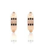 Sarkanā zelta auskari (1962), Auskari ar angļu aizdari, Zelta standarts: 585, Produkta foto svars: 1.50 g, Dārgakmeņi: Cirkonis - Pielāgotas rotājumlietas