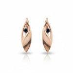 Rozā zelta auskari ar cilpiņām (1978), Auskari ar angļu aizdari, Zelta standarts: 585, Produkta foto svars: 1.40 g, Dārgakmeņi: Cirkonis - Pielāgotas rotājumlietas