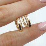 Sarkanā zelta auskari ar cilpiņām (1980), Auskari ar angļu aizdari, Zelta standarts: 585, Produkta foto svars: 1.70 g, Dārgakmeņi: Cirkonis - Personalizētas rotājumlietas