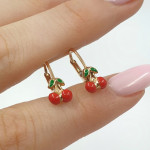 Sarkanā zelta auskari (1981), Piekaramie auskari, Zelta standarts: 585, Produkta foto svars: 1.10 g - Personalizētas rotājumlietas