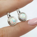 Baltā zelta auskari (1982), Piekaramie auskari, Zelta standarts: 585, Produkta foto svars: 2.10 g - Personalizētas rotājumlietas