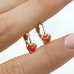 Sarkanā zelta auskari (1983), Piekaramie auskari, Zelta standarts: 585, Produkta foto svars: 1.17 g - Personalizētas rotājumlietas