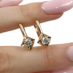 Zelta auskari ar cilpiņām (2005), Auskari ar angļu aizdari, Zelta standarts: 585, Produkta foto svars: 2.16 g, Dārgakmeņi: Cirkonis - Personalizētas rotājumlietas