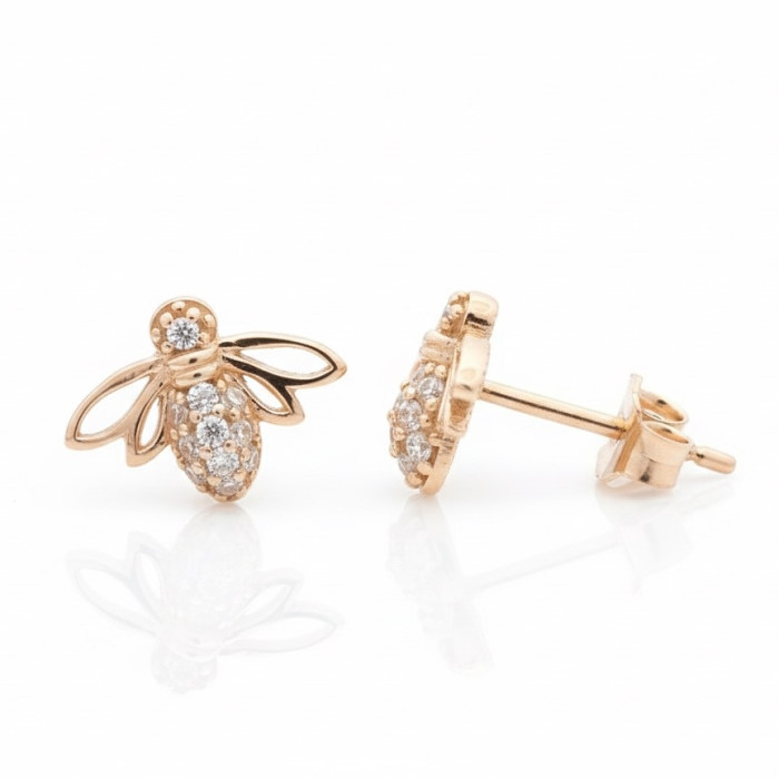 Mušas formas zelta auskari (2018)