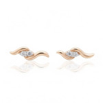 Minimālistiski zelta auskari (2023), Ar acīm, Zelta standarts: 585, Produkta foto svars: 1.14 g, Dārgakmeņi: Cirkonis - Pielāgotas rotājumlietas