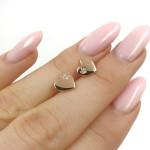 Sirds formas auskari (2019), Ar acīm, Zelta standarts: 585, Produkta foto svars: 1.13 g, Dārgakmeņi: Cirkonis - Personalizētas rotājumlietas