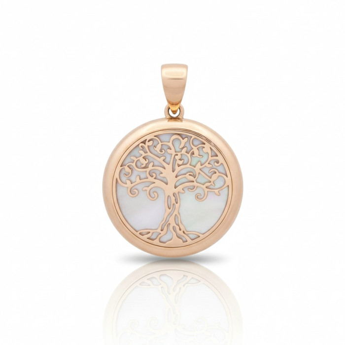 Rozā zelta kulons (1055)