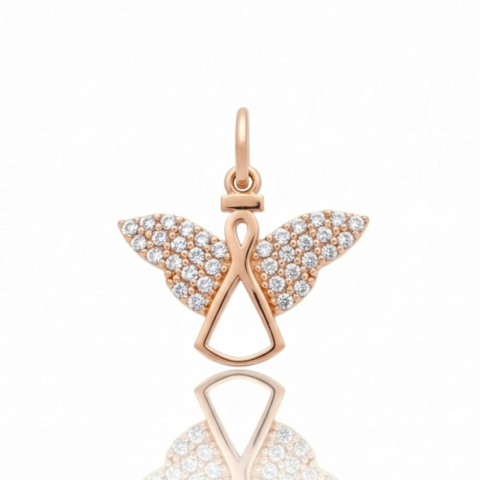 Rozā zelta kulons (1058)