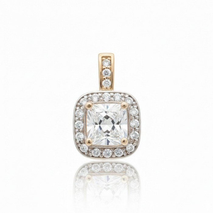 Rozā zelta kulons (1064)