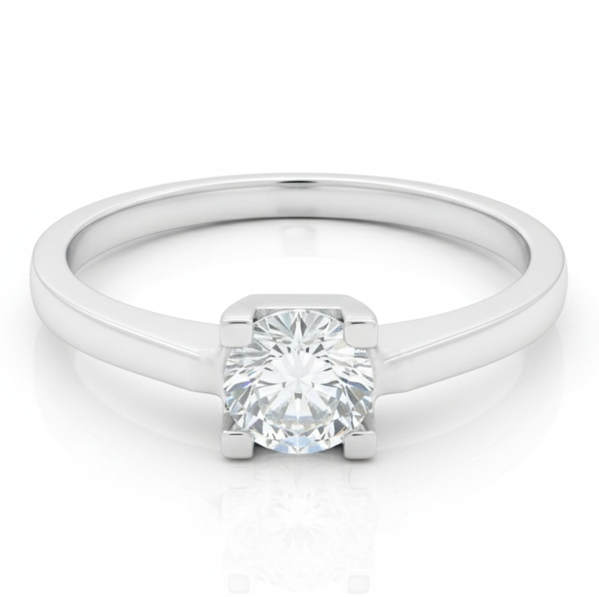 Baltā zelta saderināšanās gredzens ar cirkonija aci (2105), Ar acīm, Zelta standarts: 585, Produkta foto svars: 1.84 g, Dārgakmeņi: Cirkons - Rotājumlietas internetā