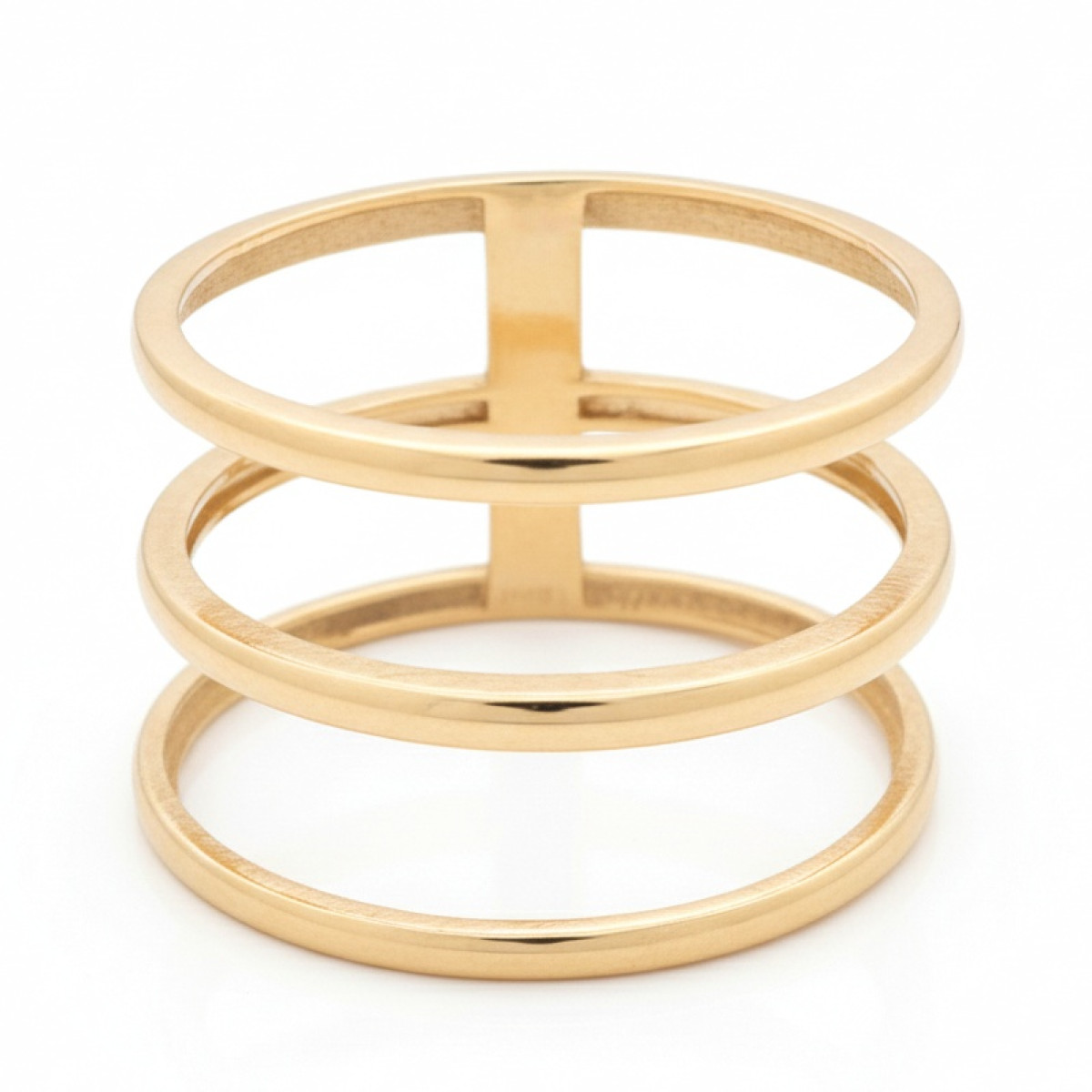 Moderns plats zelta gredzens (2110), Bez cilpām, Zelta standarts: 585, Produkta foto svars: 3.40 g - Rotājumlietas internetā