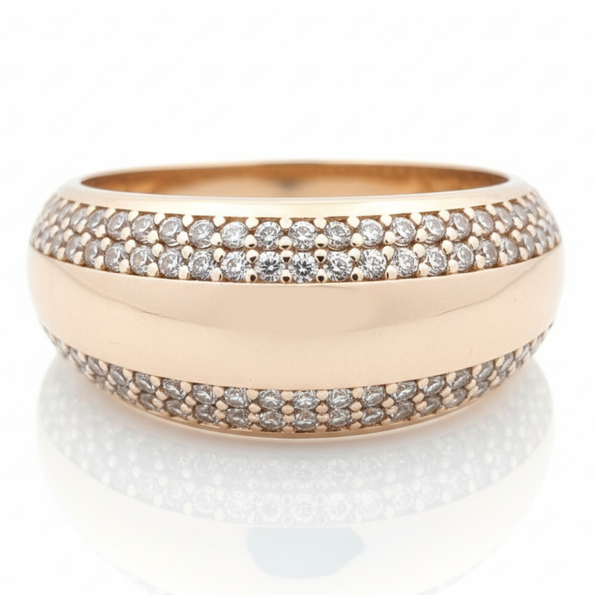 Sieviešu zelta gredzens ar cilpiņām (2113), Ar acīm, Zelta standarts: 585, Produkta foto svars: 4.24 g, Dārgakmeņi: Cirkons - Rotājumlietas internetā