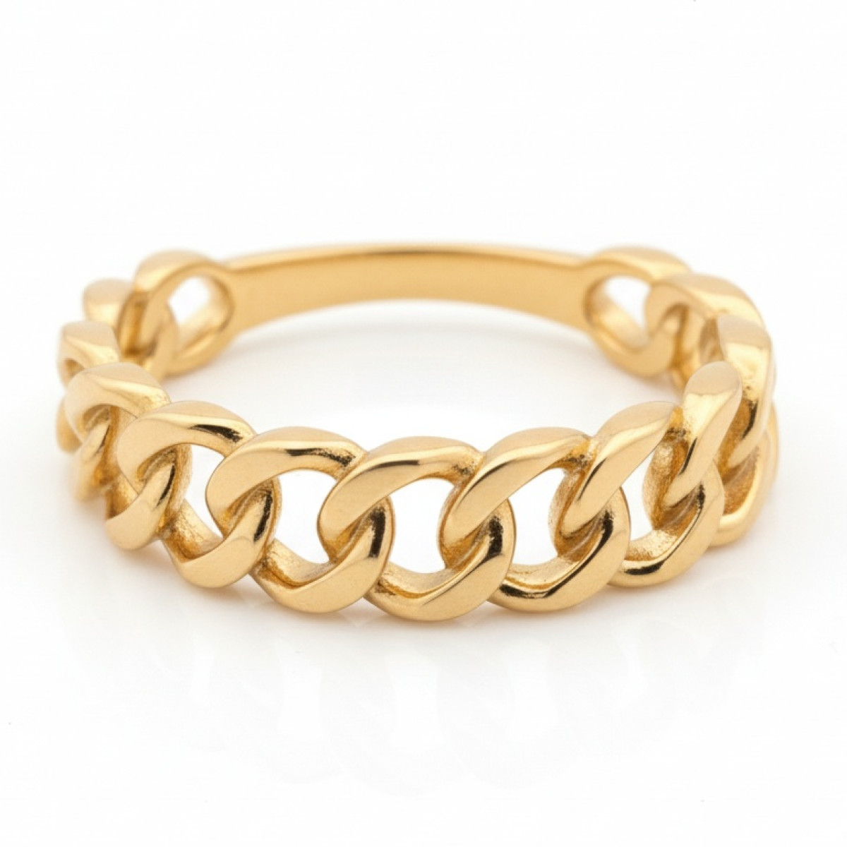 Zelta gredzens "Ķēde" (2114), Bez cilpām, Zelta standarts: 585, Produkta foto svars: 1.98 g - Rotājumlietas internetā