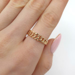 Zelta gredzens "Ķēde" (2114), Bez cilpām, Zelta standarts: 585, Produkta foto svars: 1.98 g - Pielāgotas rotājumlietas