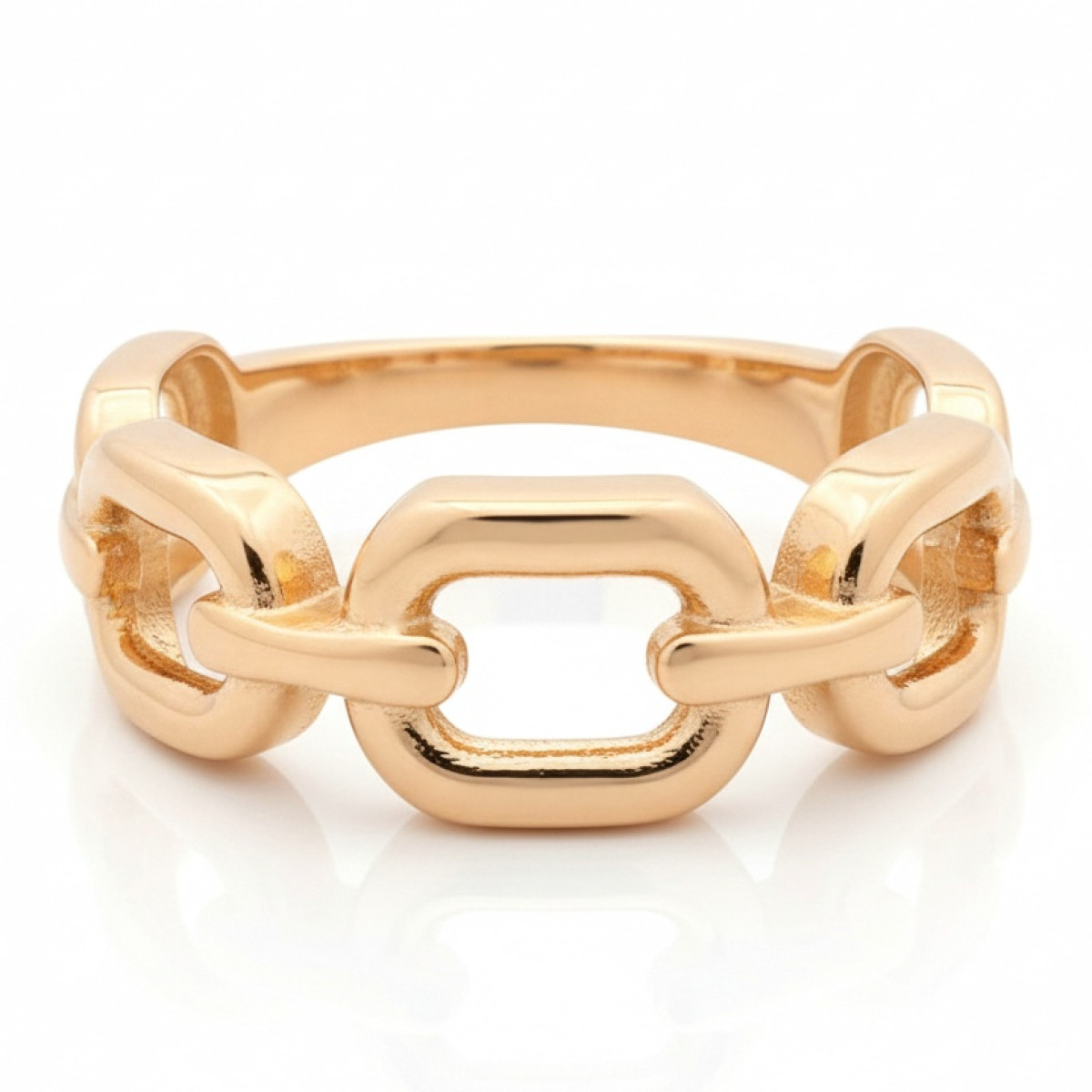 Zelta gredzens "Ķēde" (2115), Bez cilpām, Zelta standarts: 585, Produkta foto svars: 2.63 g - Rotājumlietas internetā