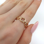 Zelta gredzens "Ķēde" (2115), Bez cilpām, Zelta standarts: 585, Produkta foto svars: 2.63 g - Pielāgotas rotājumlietas