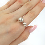 Ekskluzīvs baltā zelta gredzens "Burbulis" (2122), Bez cilpām, Zelta standarts: 585, Produkta foto svars: 5.10 g - Pielāgotas rotājumlietas