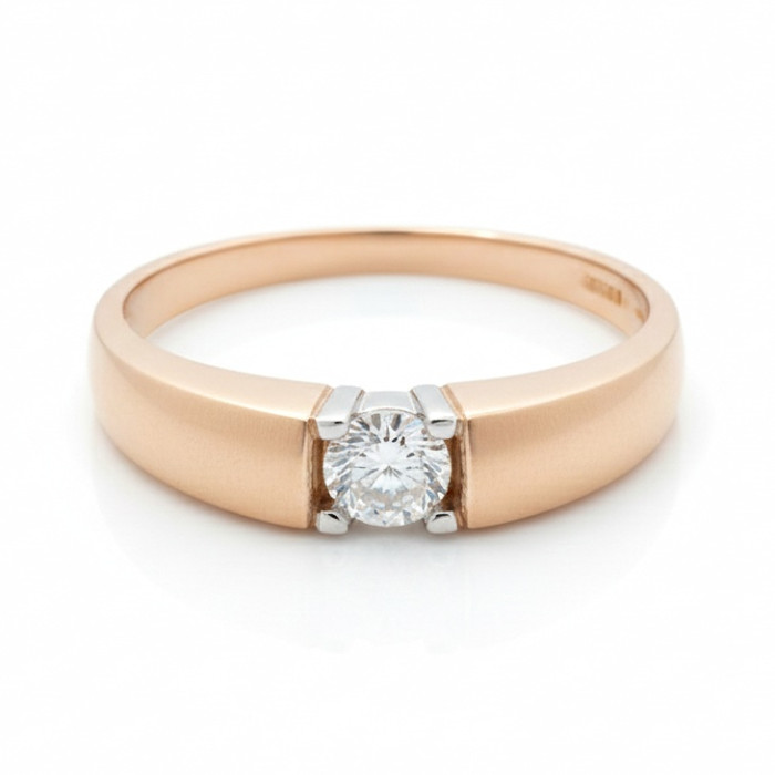 Sarkanā zelta gredzens ar aci (2154)